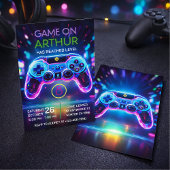 Video game birthday invitation kaart