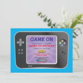 Video game Birthday Party Gamer op console uitnodi Kaart (Staand voorkant)