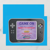 Video game Birthday Party Gamer op console uitnodi Kaart (Voorkant / Achterkant)