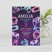 Video game Birthday Party Kaart (Staand voorkant)