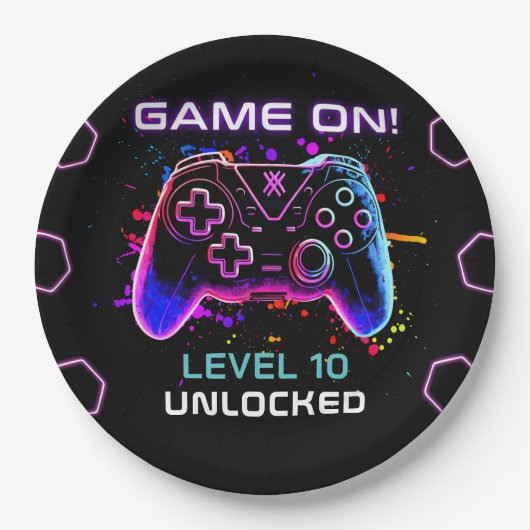 Video game Birthday Party Papieren Bordje (Voorkant)