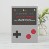 Video Game Birthday Party Uitnodiging (Staand voorkant)