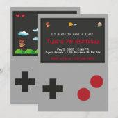 Video Game Birthday Party Uitnodiging (Voorkant / Achterkant)