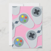 Video Game Birthday Party Uitnodiging (Achterkant)