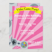 Video Game Birthday Party Uitnodiging (Voorkant / Achterkant)