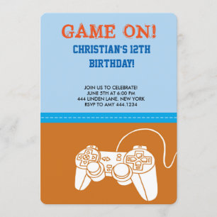 Video Game Birthday Party Uitnodiging