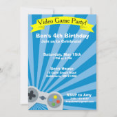Video Game Birthday Party Uitnodiging (Voorkant)