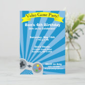 Video Game Birthday Party Uitnodiging (Staand voorkant)