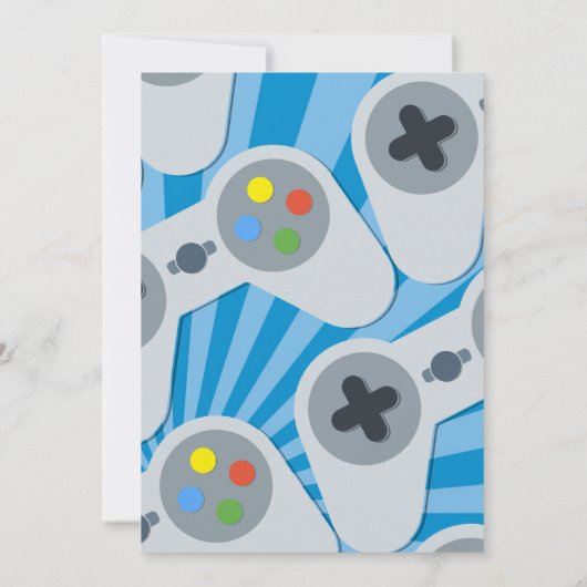 Video Game Birthday Party Uitnodiging (Achterkant)