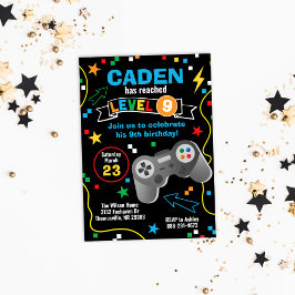 Video Game Birthday Party Uitnodiging