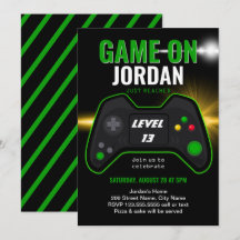 Video Game Birthday Party Uitnodiging