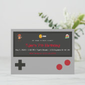 Video Game Birthday Party Uitnodiging (Staand voorkant)