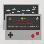 Video Game Birthday Party Uitnodiging (Voorkant / Achterkant)