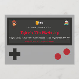 Video Game Birthday Party Uitnodiging