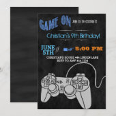 Video game Birthday Party-uitnodigingen Kaart (Voorkant / Achterkant)