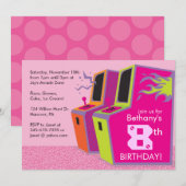 Video game Birthday Party-uitnodigingen Kaart (Voorkant / Achterkant)