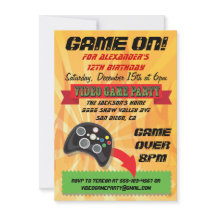 Video game Birthday Party-uitnodigingen
