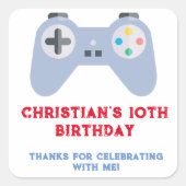 Video game Birthday Party Vierkante Sticker (Voorkant)