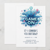 Video Game Birthday Uitnodiging (Voorkant / Achterkant)