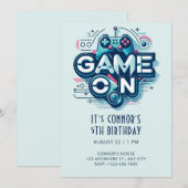 Video Game Birthday Uitnodiging (Voorkant / Achterkant)