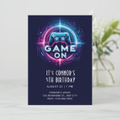 Video Game Birthday Uitnodiging (Staand voorkant)