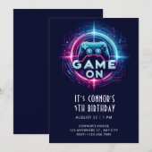 Video Game Birthday Uitnodiging (Voorkant / Achterkant)
