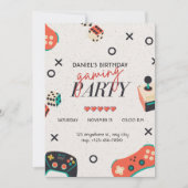 Video Game Birthday Uitnodiging (Voorkant)