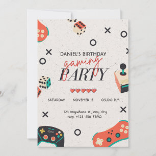 Video Game Birthday Uitnodiging
