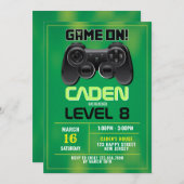 Video Game Birthday Uitnodiging (Voorkant / Achterkant)