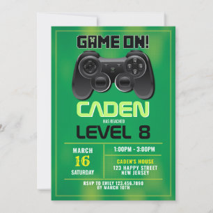 Video Game Birthday Uitnodiging