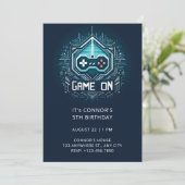 Video Game Birthday Uitnodiging (Staand voorkant)