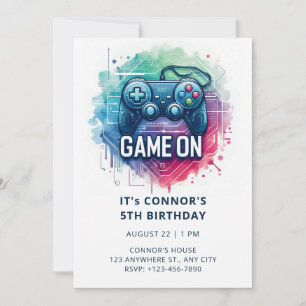 Video Game Birthday Uitnodiging