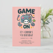 Video Game Birthday Uitnodiging (Staand voorkant)