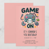 Video Game Birthday Uitnodiging (Voorkant / Achterkant)