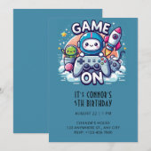 Video Game Birthday Uitnodiging (Voorkant / Achterkant)
