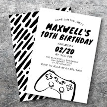 Video Game Birthday Uitnodiging