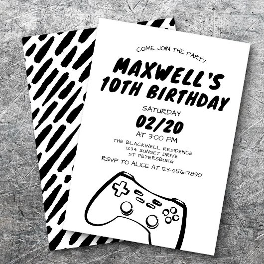 Video Game Birthday Uitnodiging