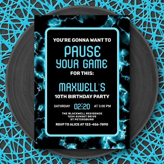 Video Game Birthday Uitnodiging