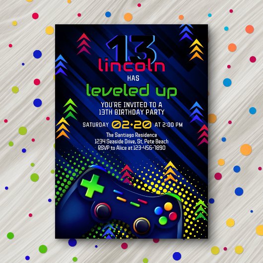 Video Game Birthday Uitnodiging