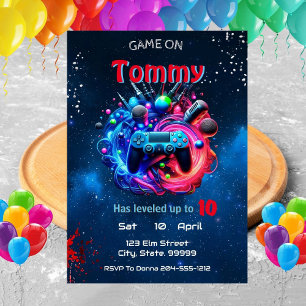 Video Game Birthday Uitnodiging
