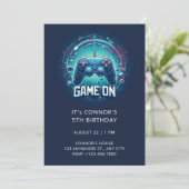 Video Game Birthday Uitnodiging (Staand voorkant)