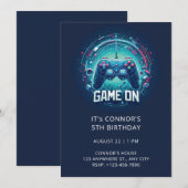 Video Game Birthday Uitnodiging (Voorkant / Achterkant)