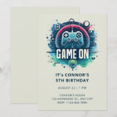 Video Game Birthday Uitnodiging (Voorkant / Achterkant)