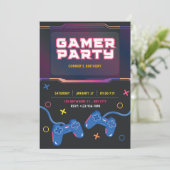 Video Game Birthday Uitnodiging (Staand voorkant)