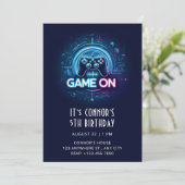 Video Game Birthday Uitnodiging (Staand voorkant)