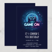 Video Game Birthday Uitnodiging (Voorkant / Achterkant)