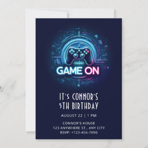 Video Game Birthday Uitnodiging