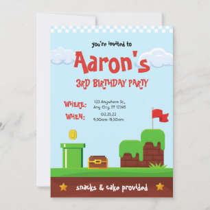 Video game Birthday-uitnodigingen Kaart