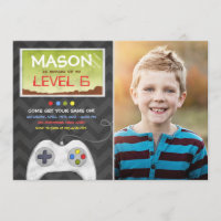 Video Game Boy Birthday Party Uitnodiging