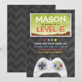 Video Game Boy Birthday Party Uitnodiging (Voorkant / Achterkant)